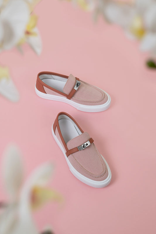 Hermès Game Slip-On Sneakers in Framboise/ Rose Bubinga