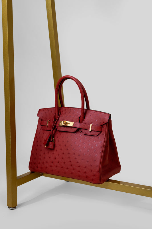 Hermès Birkin 30 Ostrich in Rouge Vif GHW