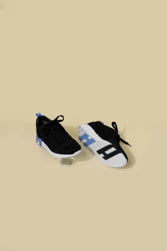 Hermès Bouncing Sneakers in Black/White/Blue