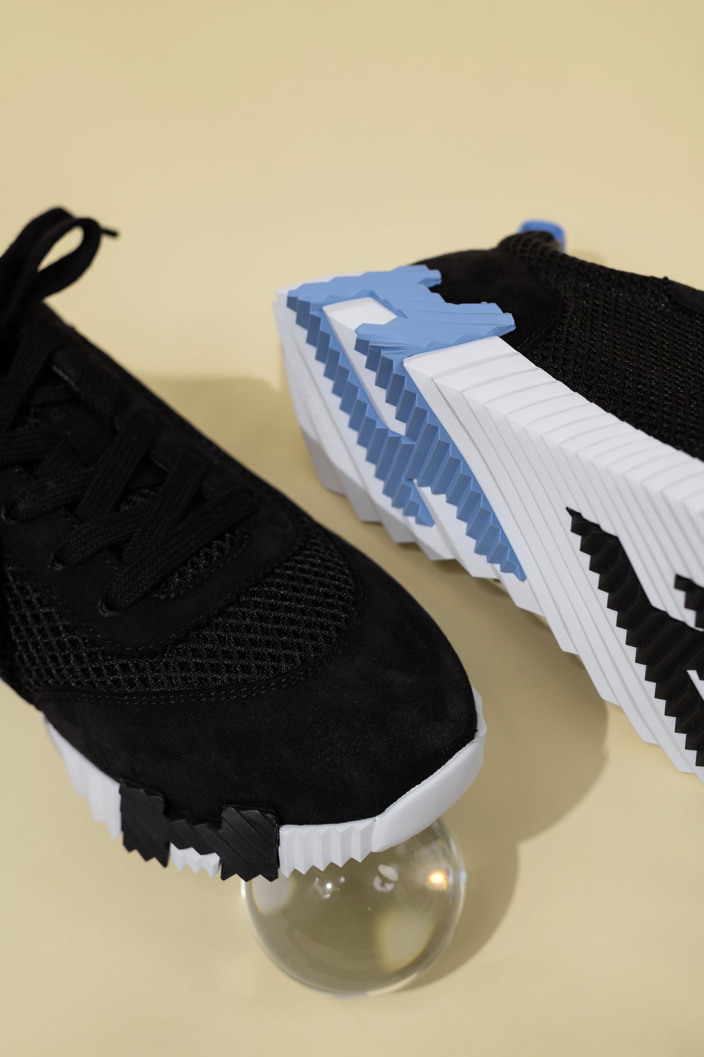 Hermès Bouncing Sneakers in Black/White/Blue