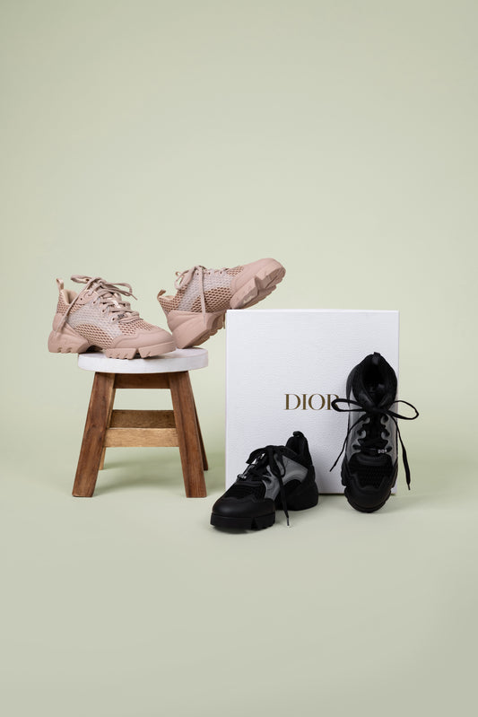 Dior D-Connect Sneakers in Nude & Black