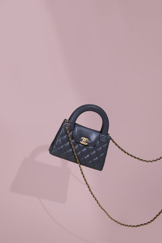 Chanel Top Handle Bag in Grey with Chain