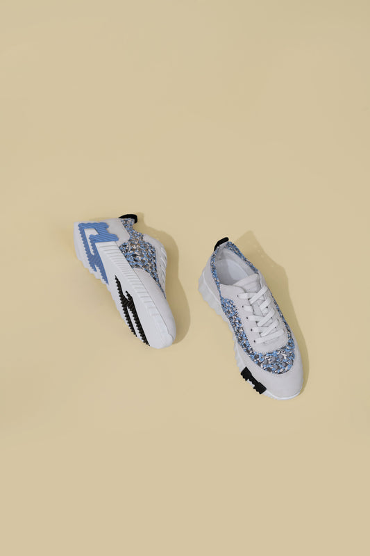 Hermès Bouncing Sneakers in Blue/White/Black