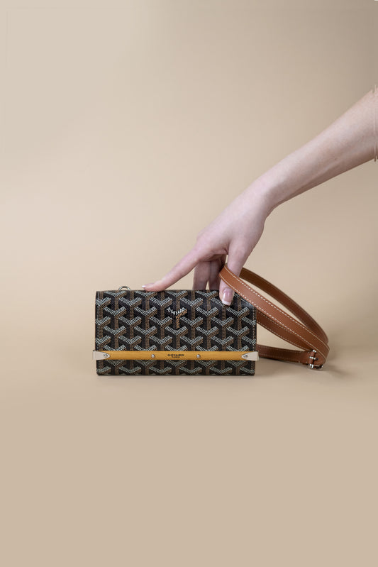 Goyard Monte Carlo Wallet in Tan/Black