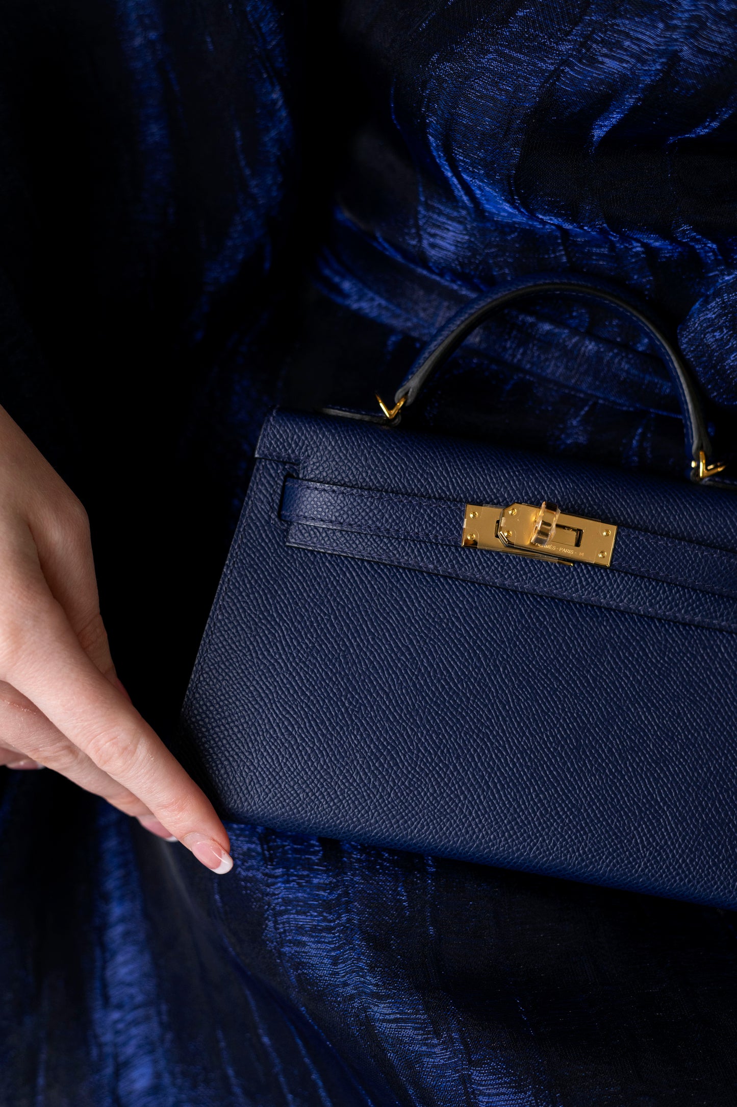 Hermès Mini Kelly 20 Epsom in Blue Navy GHW