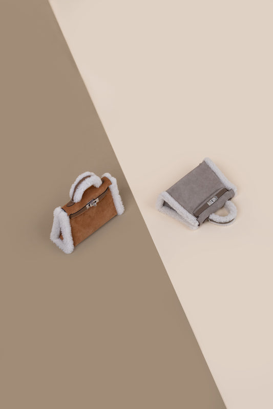 Hermès Mini Kelly Shearling in Gold & Etoupe PHW