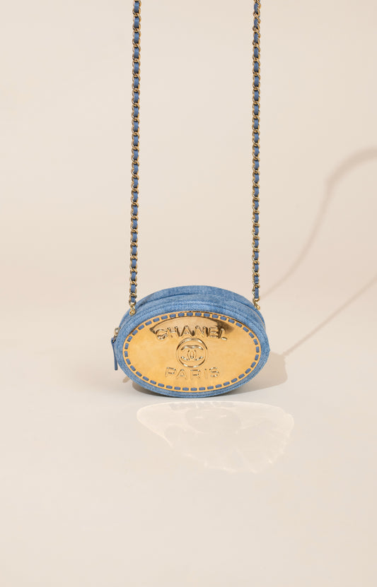 Chanel O-Vanity Case in Denim & Gold