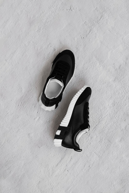Hermès Bouncing Sneakers in Black/White
