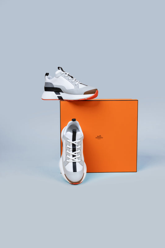 Hermès Hugo Sneakers in Multicolore Gris Lulea