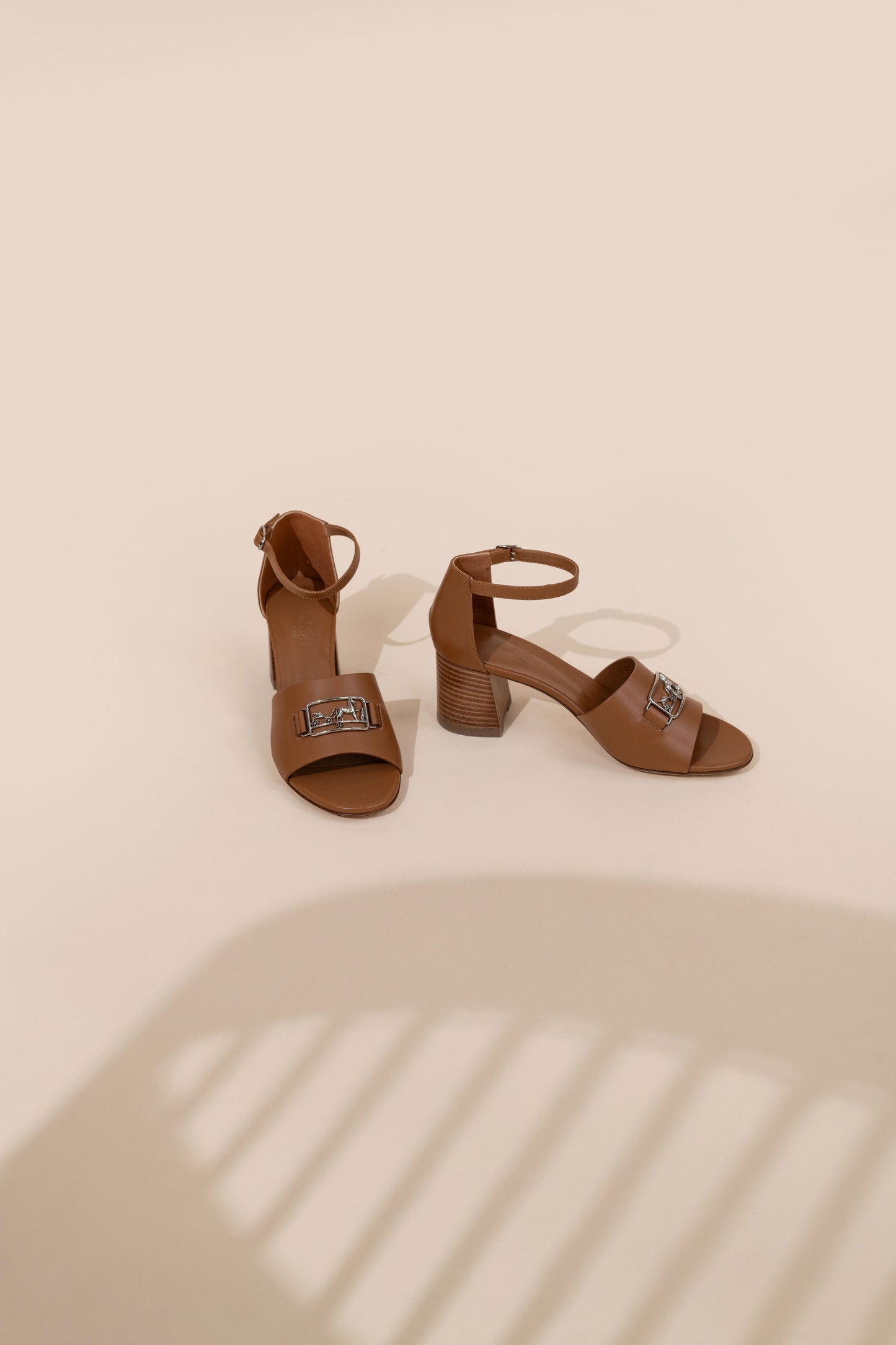 Hermès Viaggio 60 Gold Sandals