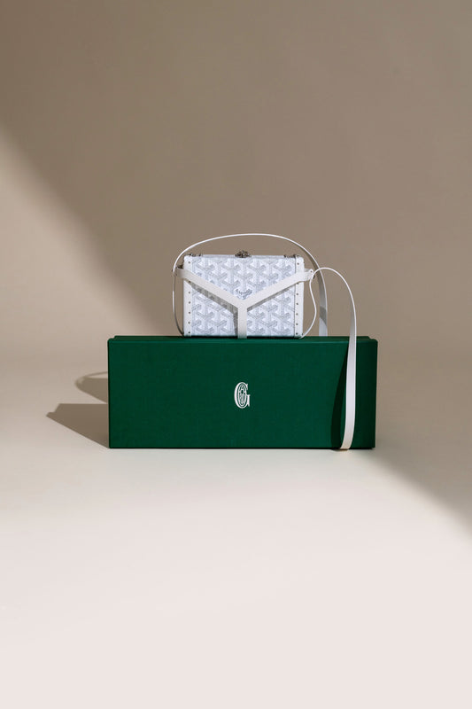 Goyard Minaudière Trunk Bag in White