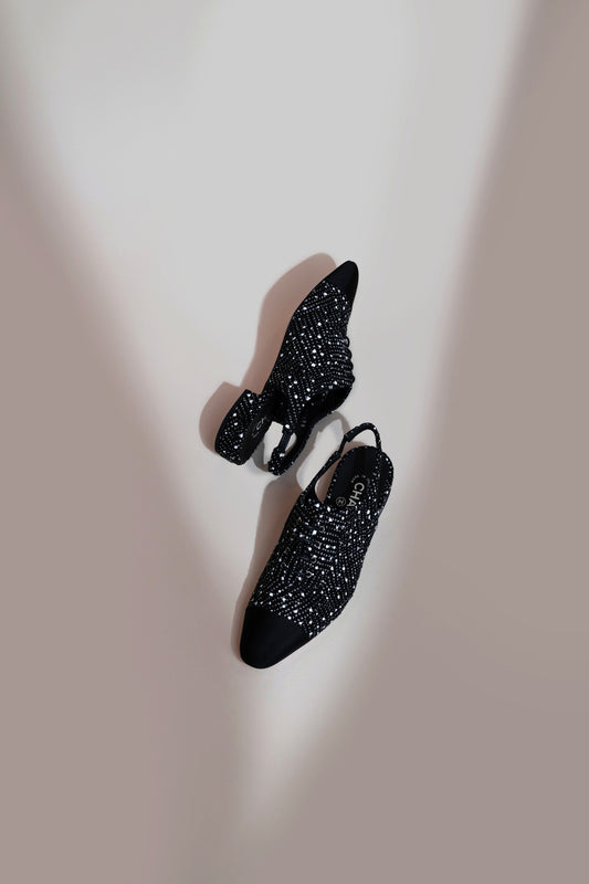 Chanel Lace-Ups in Black/White/Silver