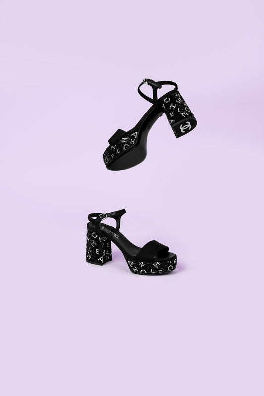 Chanel Black Platform Sandals