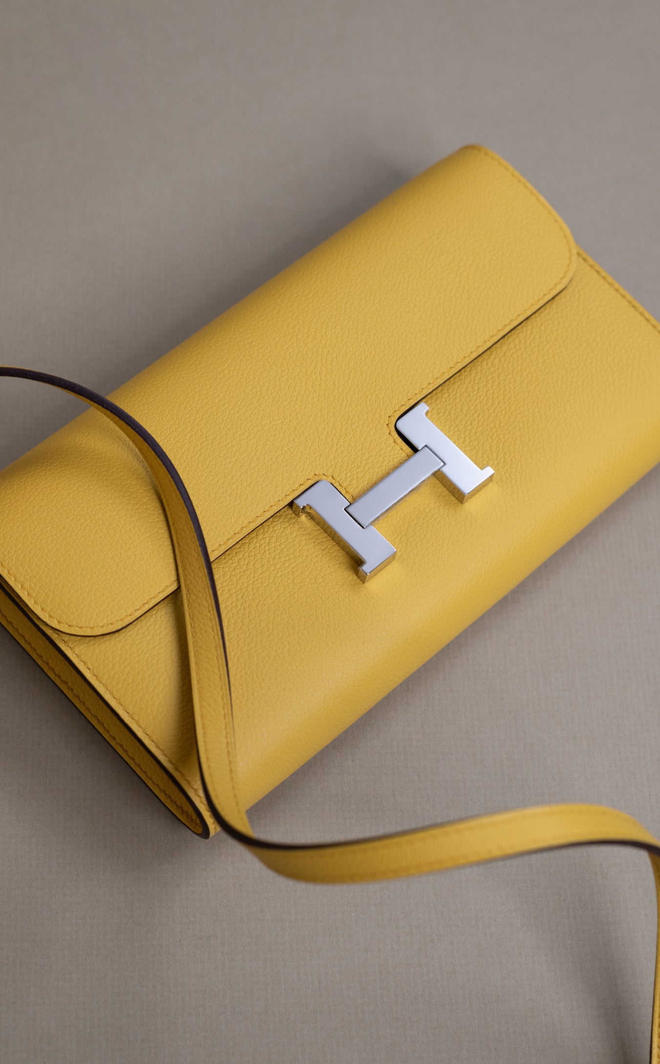 Hermès Constance To Go Wallet Evercolor Sun PHW