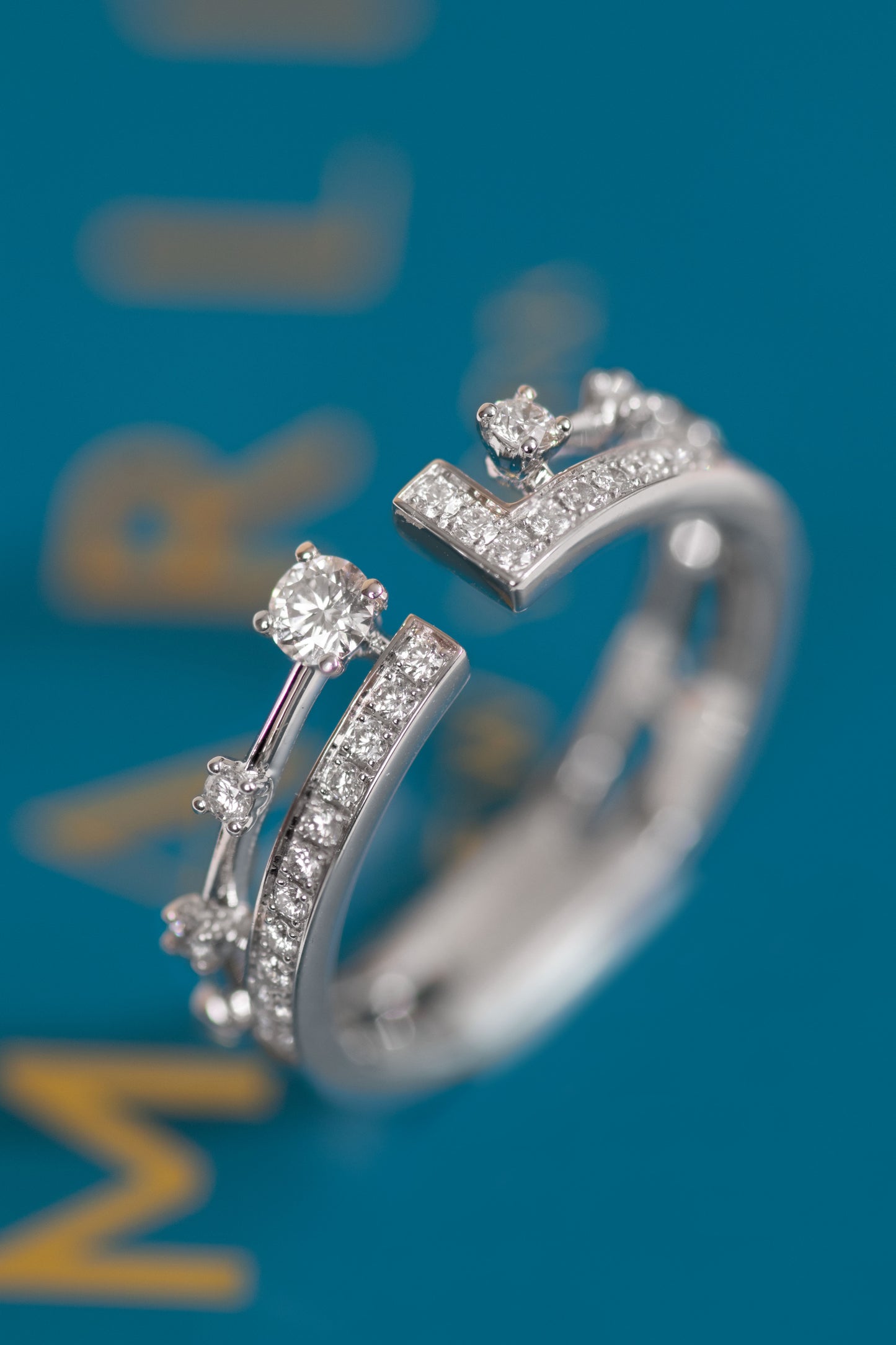 Marli Cleo Lotus White Gold Diamond Ring & Avenue White Gold Diamond Ring