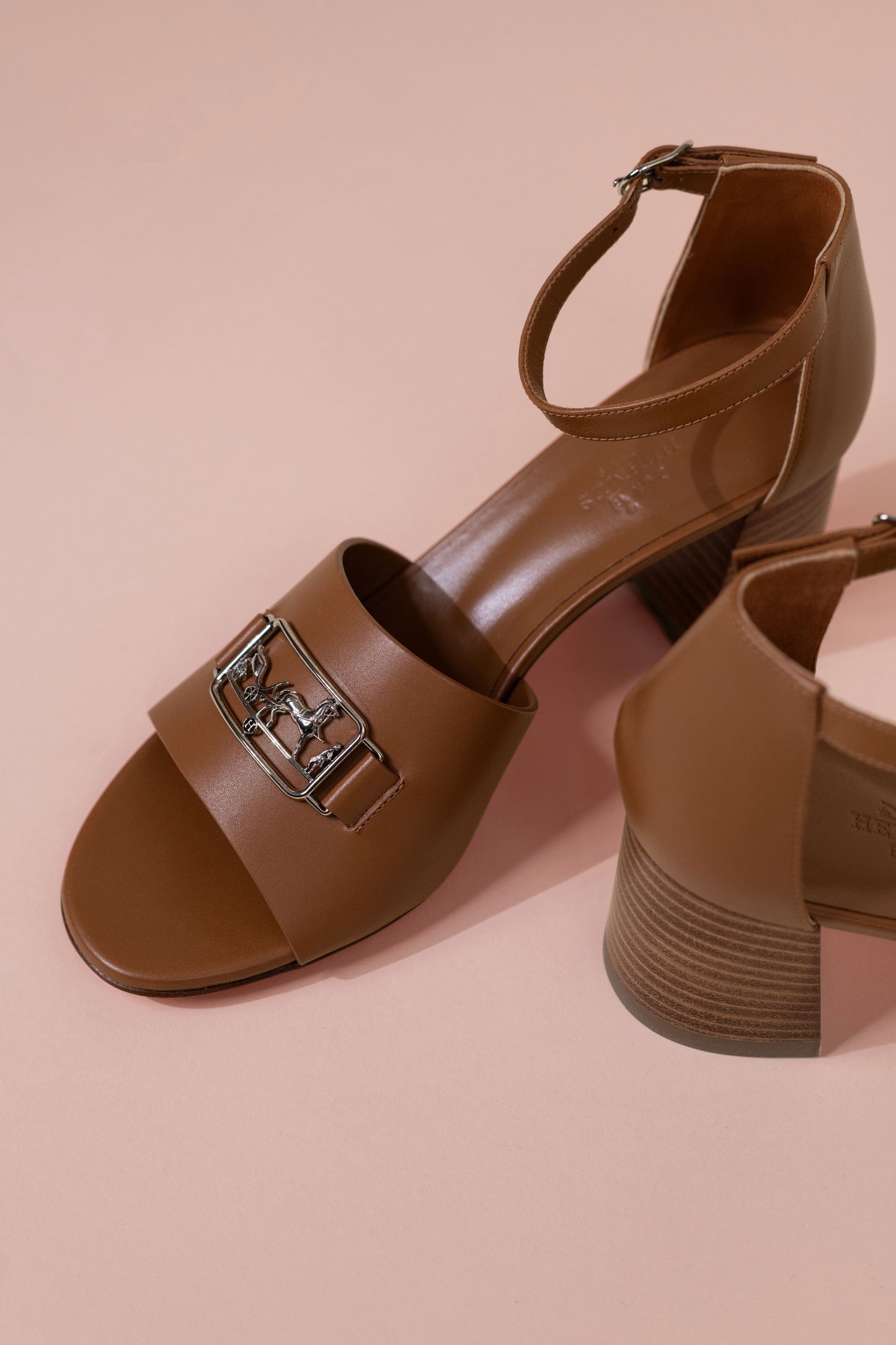 Hermès Viaggio 60 Gold Sandals