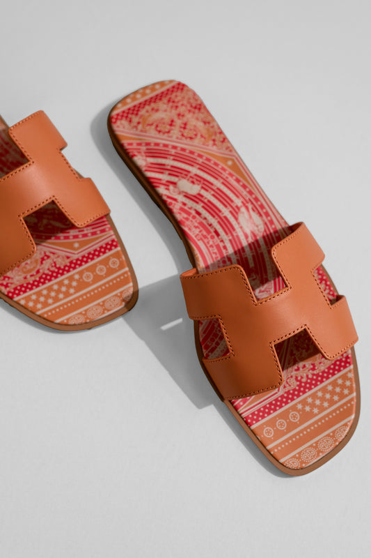 Hermès Oran Sandals in Orange Terracotta
