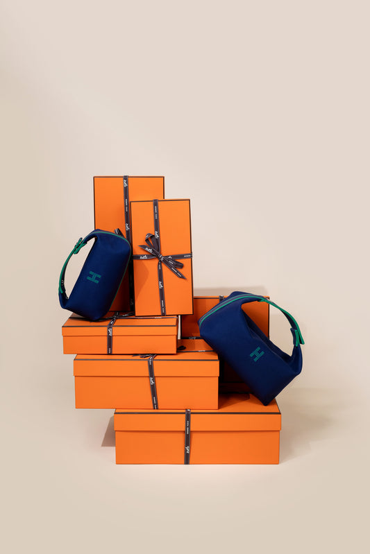 Hermès Bride-a-Brac Marine/Green Pouches in Small & Large