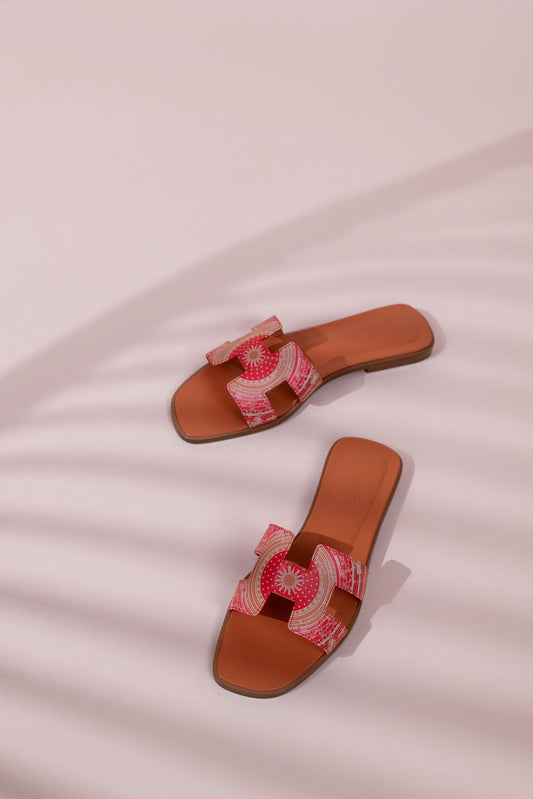 Hermès Oran Sandals in Multicolor Terracotta