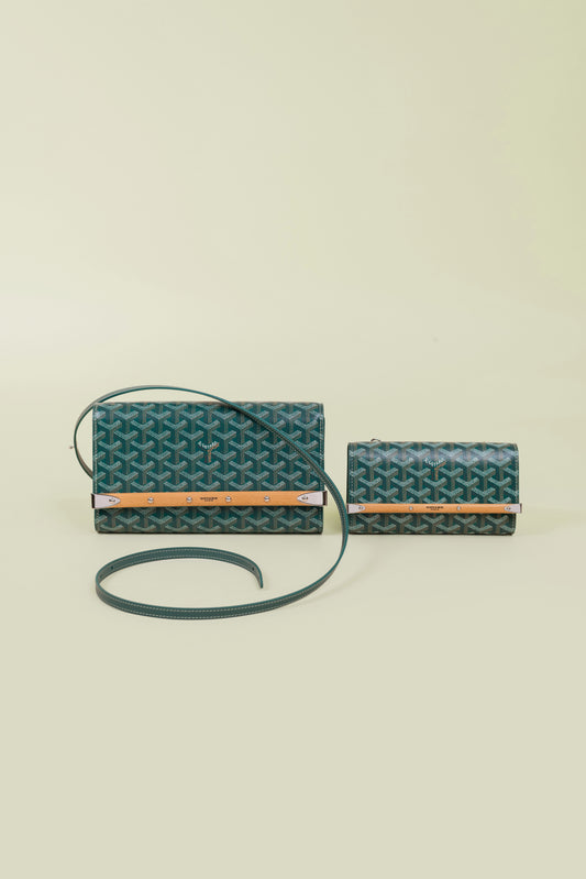 Goyard Monte Carlo Green Wallet in PM with Strap & Mini
