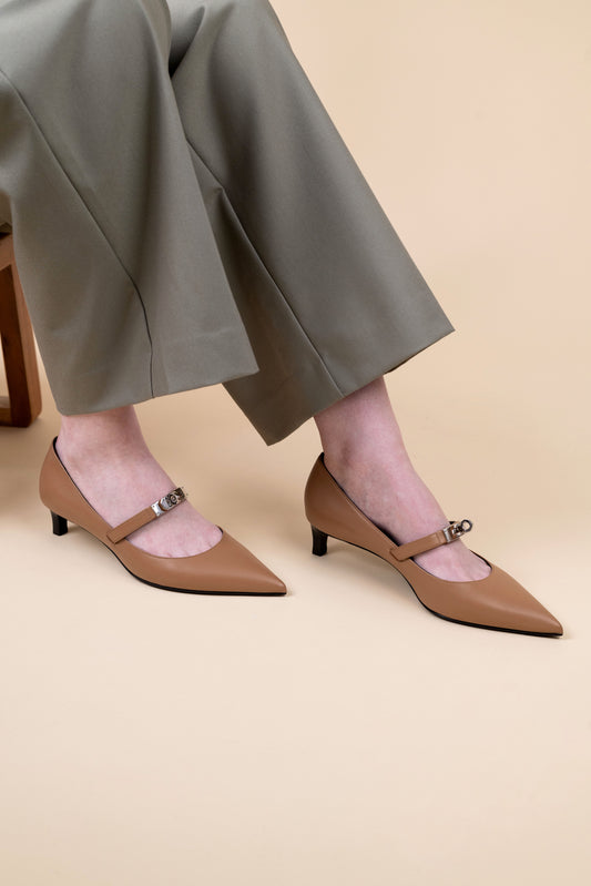 Hermès Kiara 40 Naturel Clair Pumps
