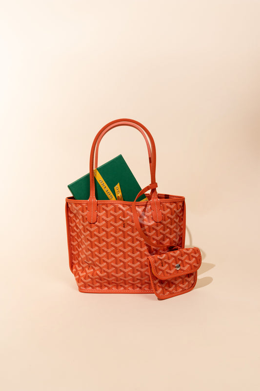 Goyard Orange Anjou Reversible Mini Bag