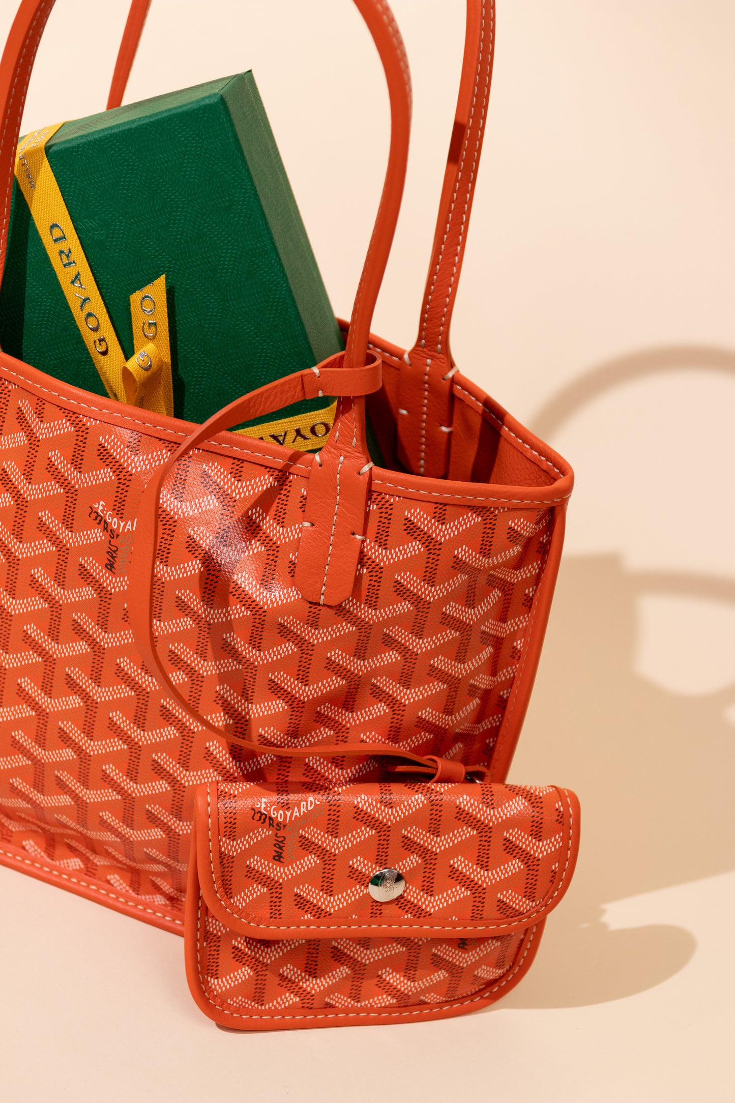 Goyard Orange Anjou Reversible Mini Bag