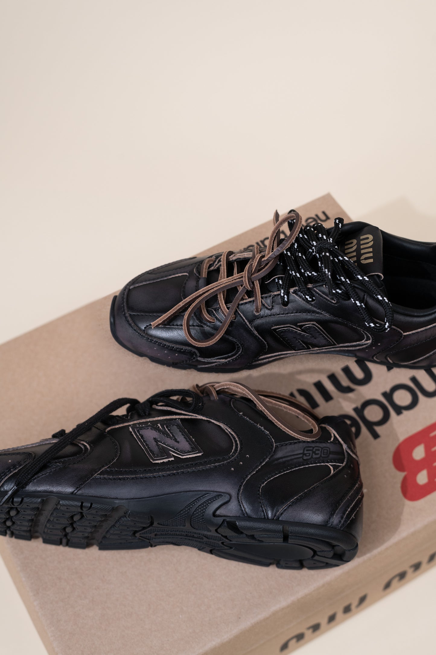 New Balance X Miu Miu Black Leather Sneakers
