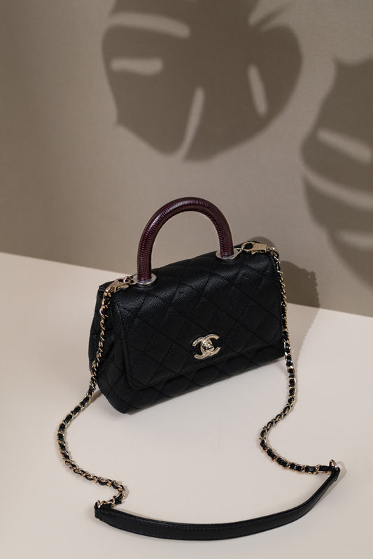 Chanel - Wool Sweater & Micro Coco Handle Bag