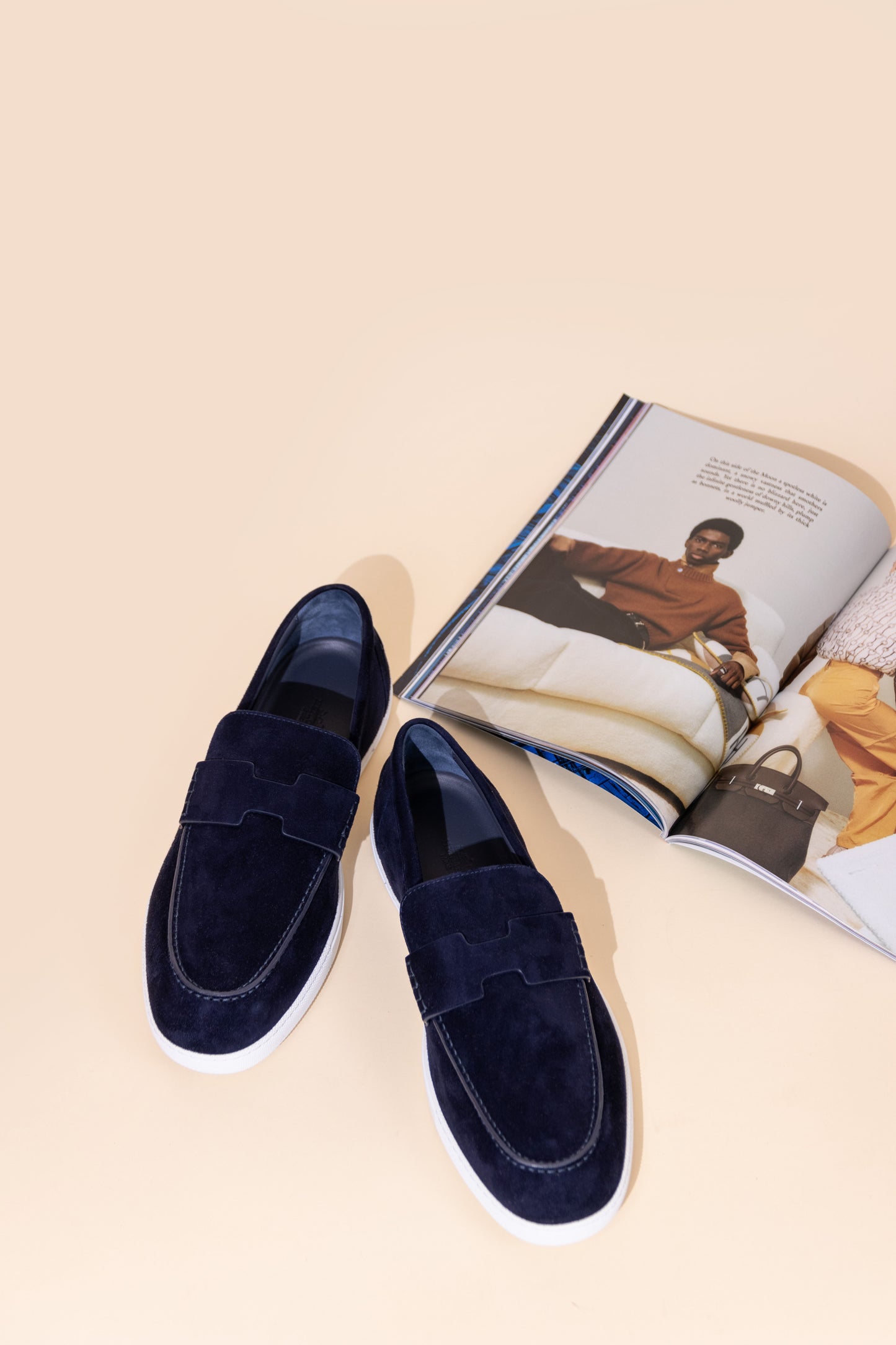 Hermès Velvet Loafers in Marine
