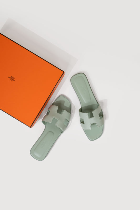 Hermès Oran Sandals in Vert D'eau