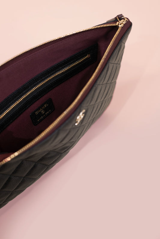 Chanel Small Black Caviar Pouch