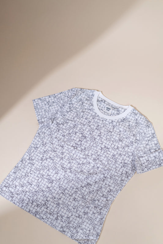 Hermès "Bolduc au Carre" White Micro T-Shirt