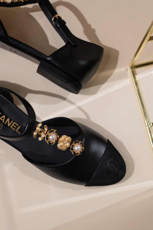 Chanel CC Mary Janes in Black
