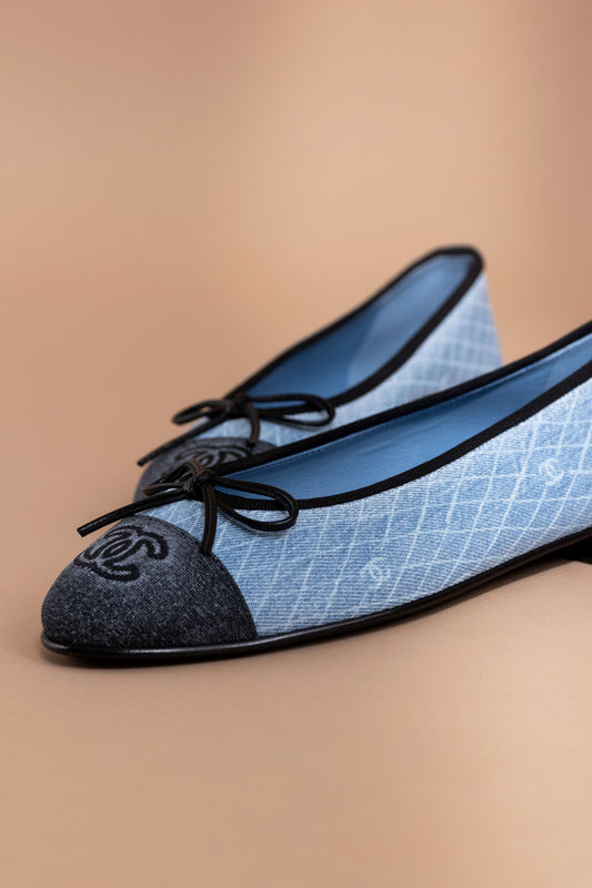 Chanel Denim Ballerina Flats