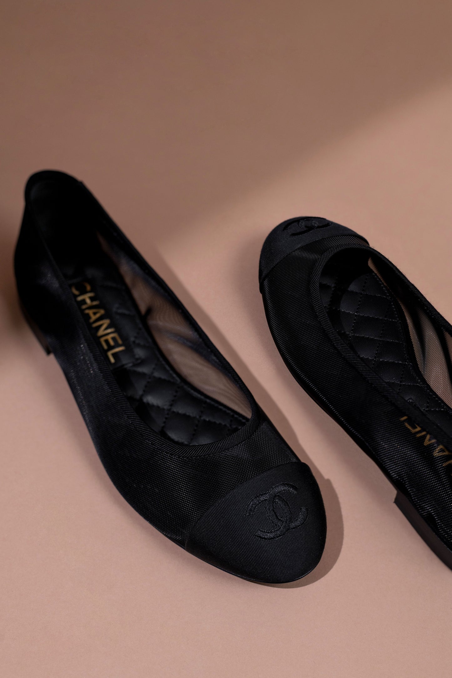 Chanel Ballerina In Black Mesh