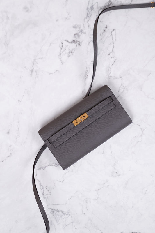Hermès Kelly Wallet To Go Epsom Ardoise GHW