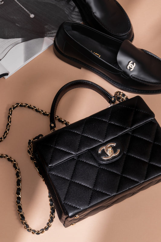 Chanel Top Handle Bag Black Caviar