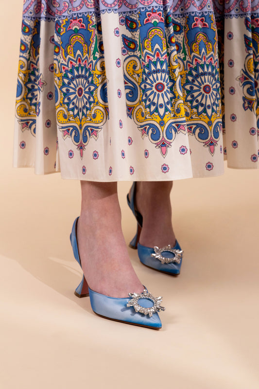 Amina Muaddi Blue Pumps Begum Slingback