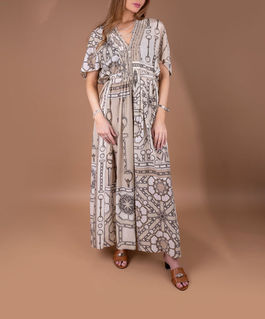 Hermès "Effet Kaleidoscope" Beige Glaise Caftan