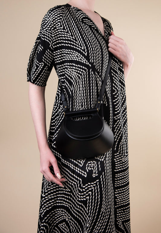 Bottega Veneta Small Fisherman Cross-Body Black Bag