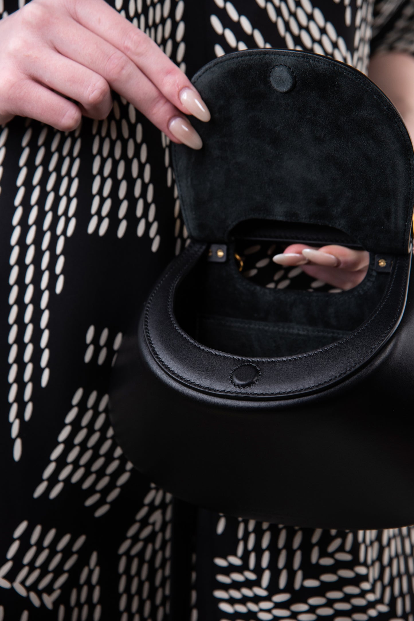 Bottega Veneta Small Fisherman Cross-Body Black Bag