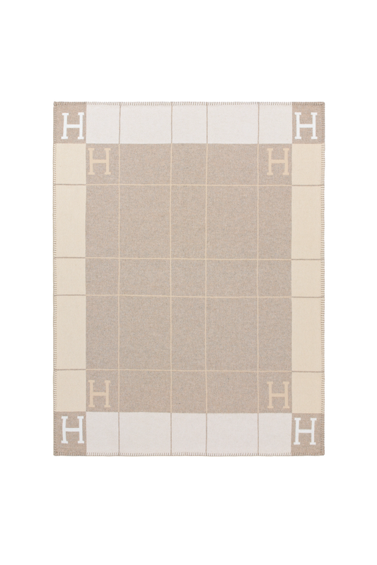 Hermes Beige Throw Blanket