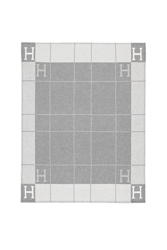 Hermes Gray Throw Blanket