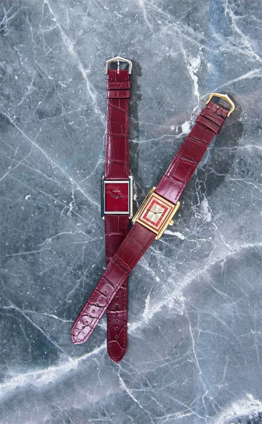 Cartier Tank Must & Tank Louis in Red w/ Alligator Straps