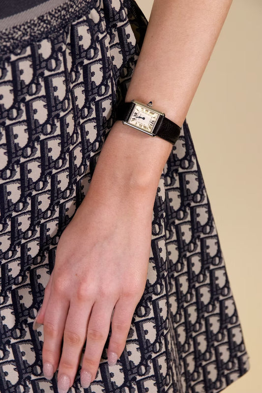 Cartier Tank Must Watch in Black Leather Strap