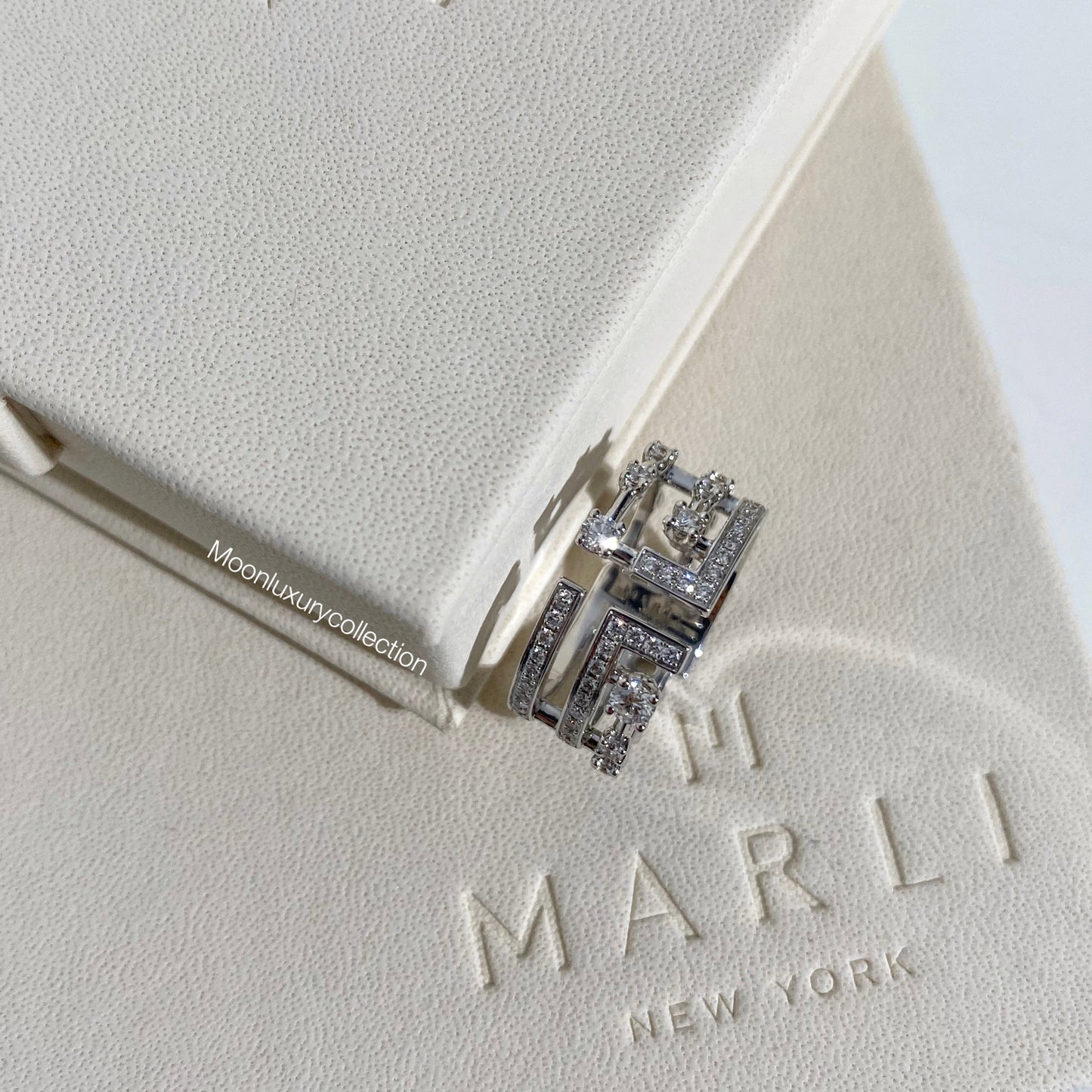 Marli White Gold Cleo Bracelet and Avenues Ring