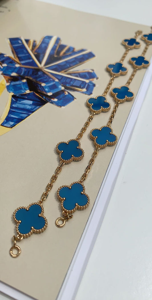 Van Cleef & Arpels Blue Agate 5 Motifs Bracelet