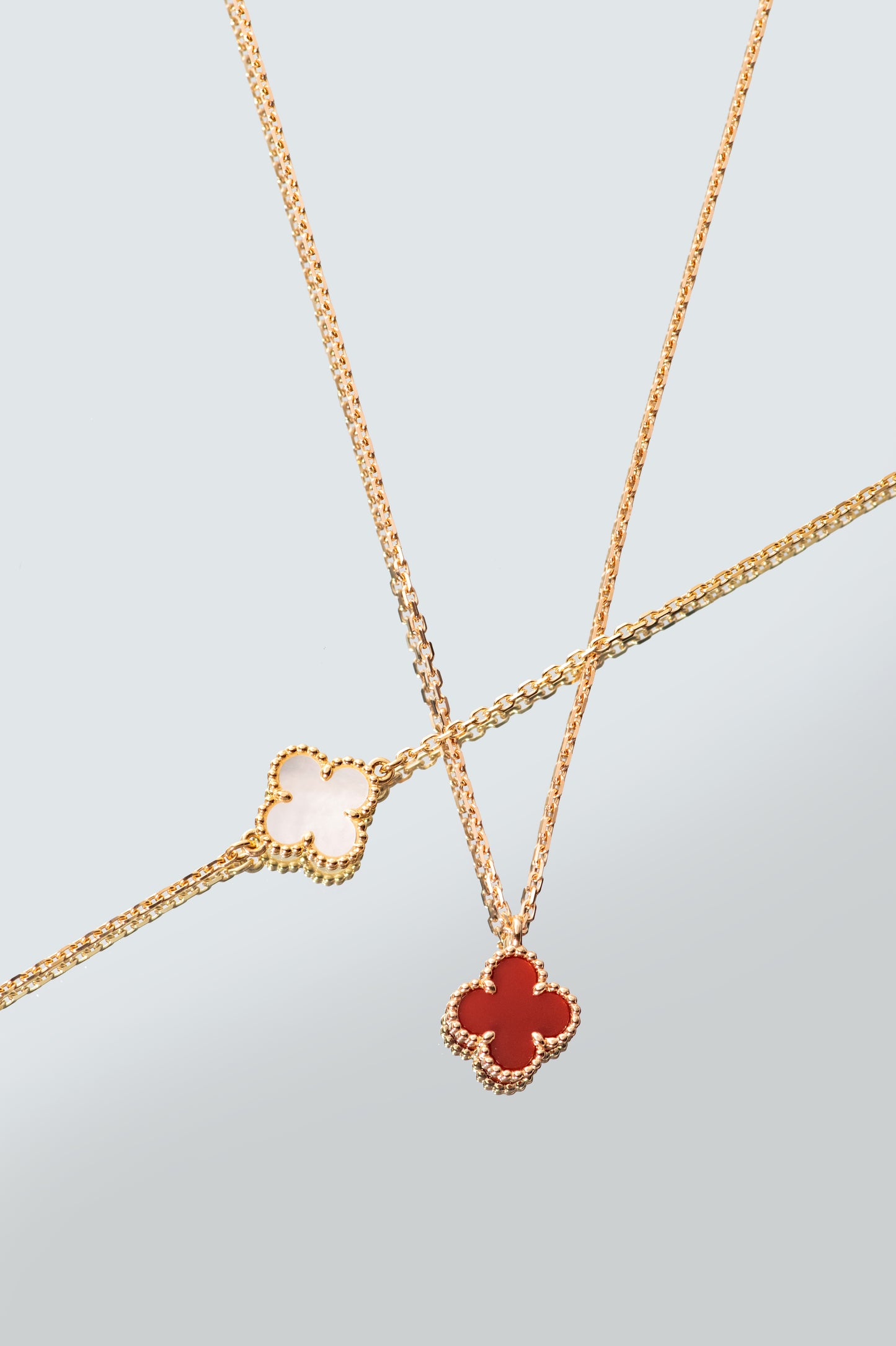 Van Cleef & Arpels Sweet Alhambra Pendant in Mother-Of-Pearl & Carnelian