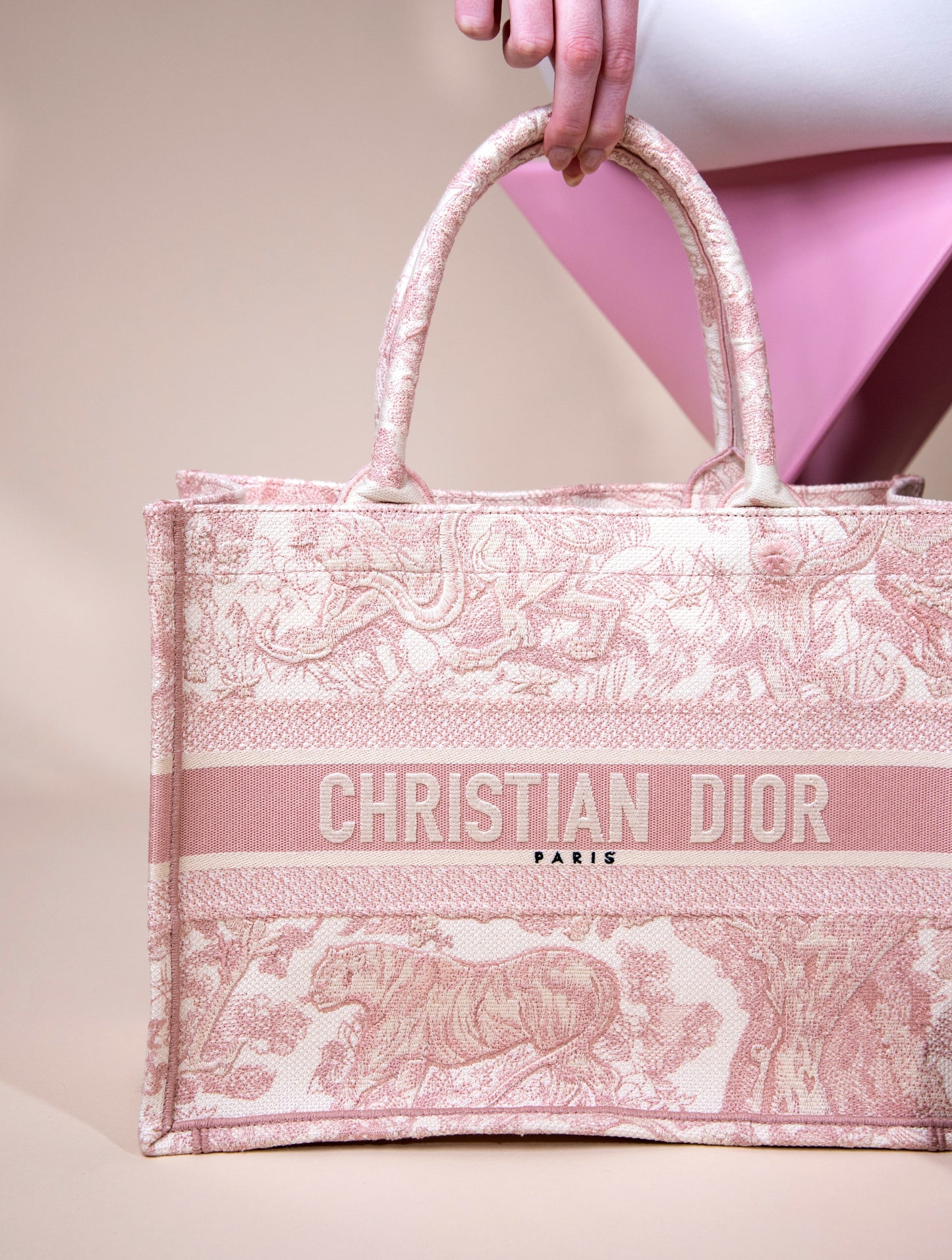 Dior Book Tote Pink Toile